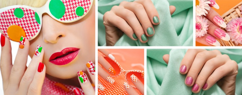 Colorful nail art variations